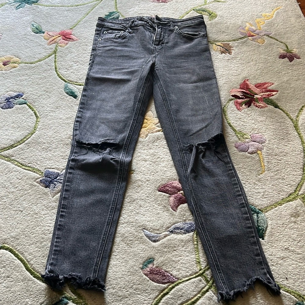 WILD FABLE dark grey skinny jeans with knee cut outs